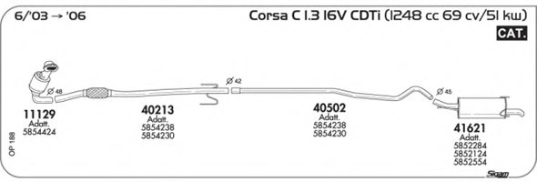 SIGAM OP188 Exhaust System